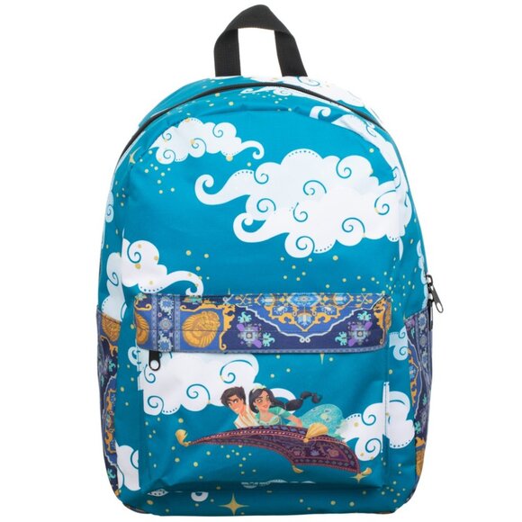 Disney Aladdin and Jasmine Backpack with Genie Wallet Carry All Pouch - Picture 3 of 11
